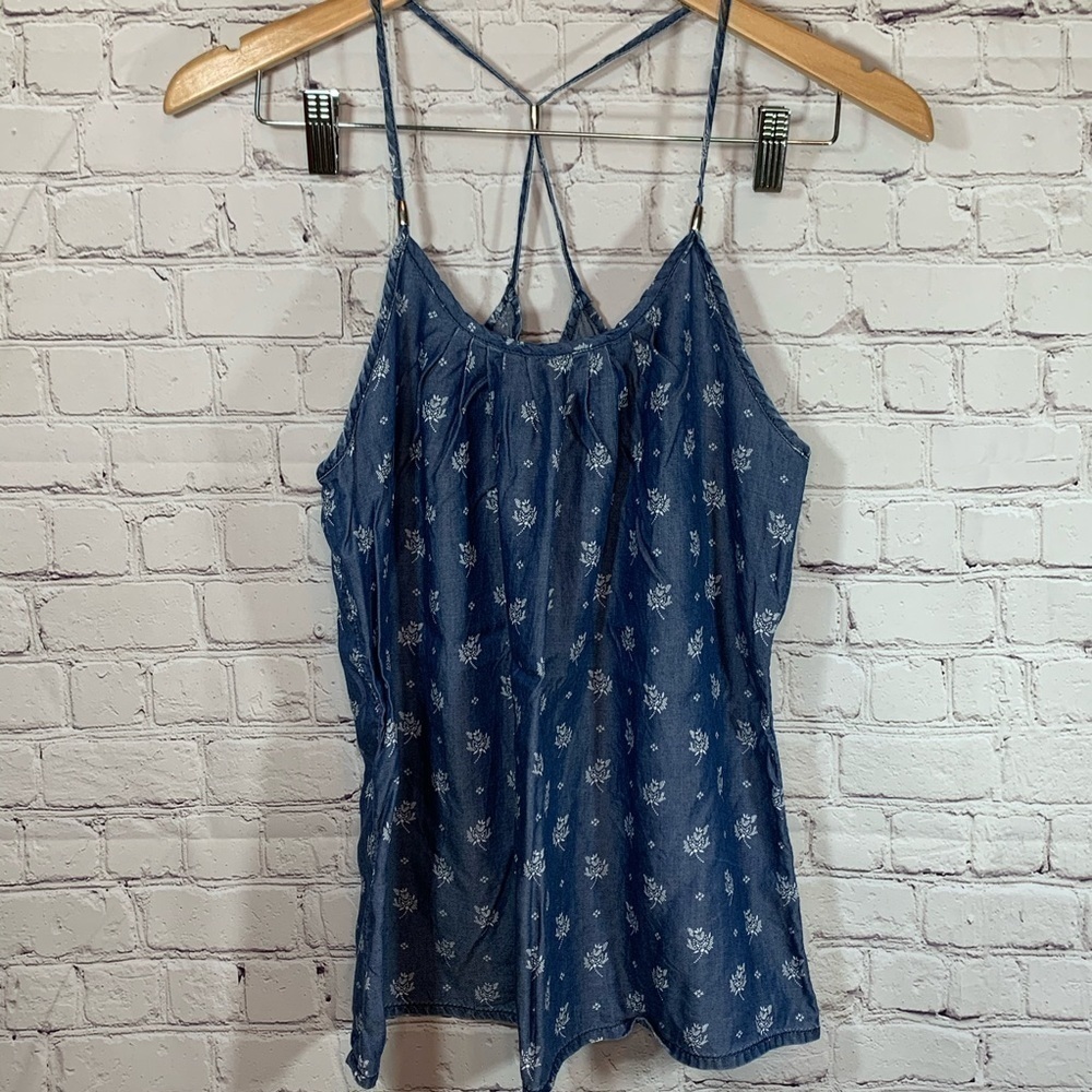 New York & Company Chambray Racerback Tank